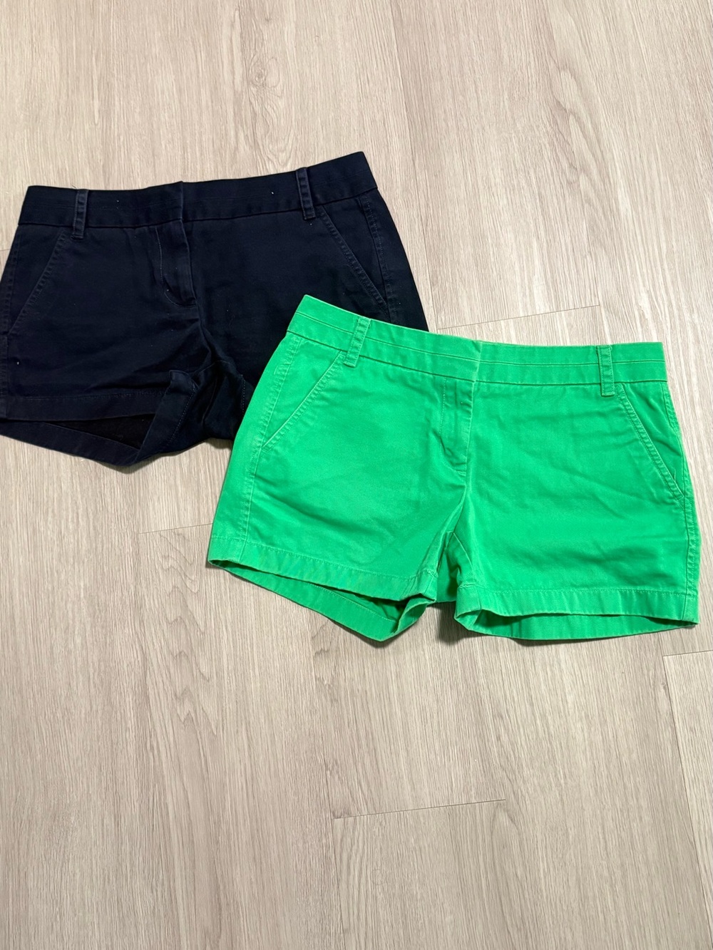 Women’s J.Crew Cotton Chino Shorts - Black and Green